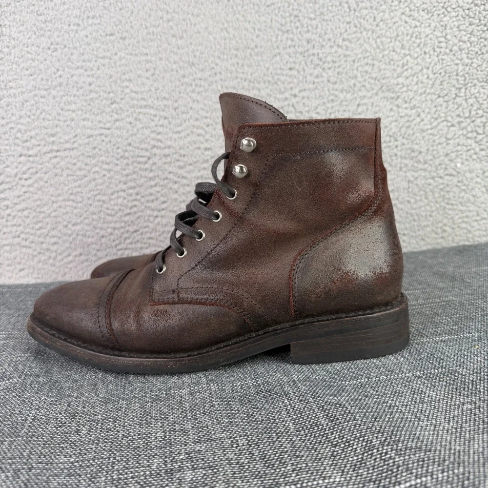 Thursday Boot Co Captain Men 10 Brown Leather Lace Cap Toe Boots‎ Arizona Adobe